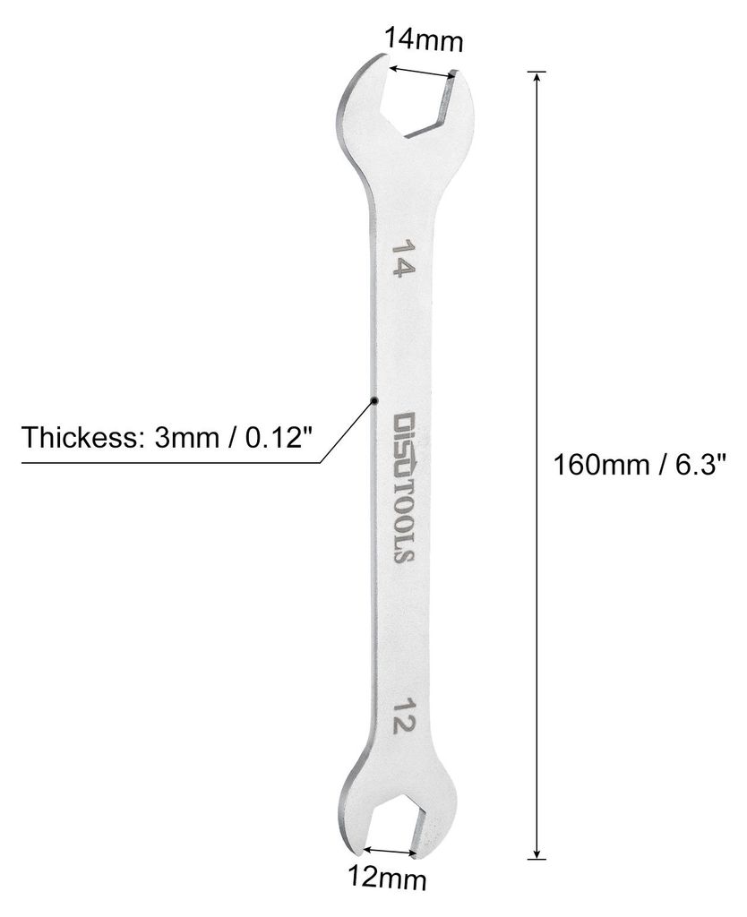 Doppel-Maulschlš¹ssel 12mm x 14mm, Schraubenschlš¹ssel Gabelschlš¹ssel Sandstrahlen 3cr13 Edelstahl, Offener Ringschlš¹ssel fš¹r Haushalt...