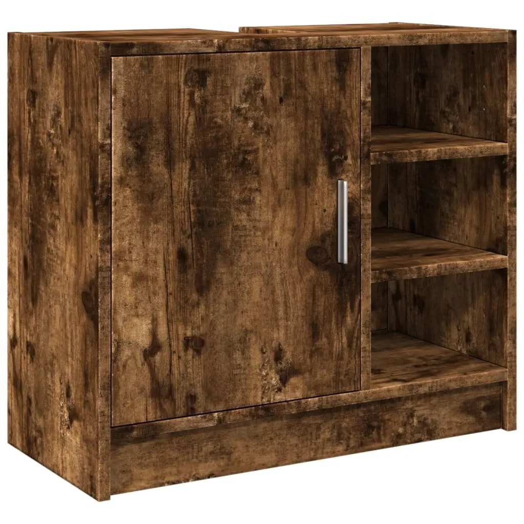 vidaXL Mobile lavabo in rovere fumé 63x29x55 cm Materiale a base di legno