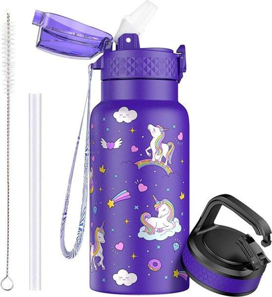 Edelstahl isolierte Wasserflasche 500ml doppelwandig lekvrij für Kinder