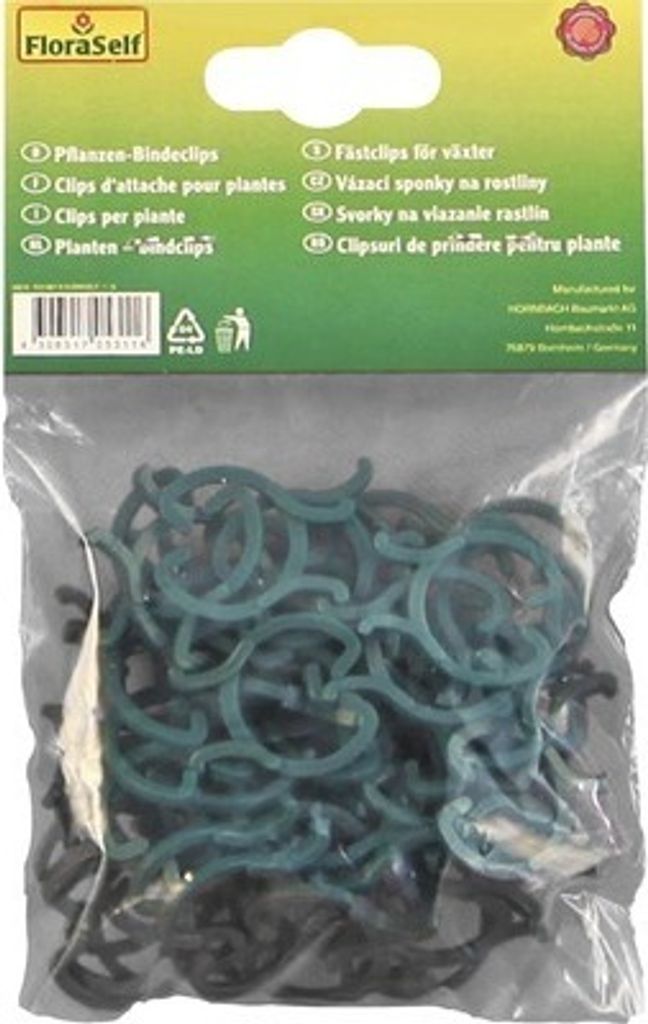 Pflanzenclips FloraSelf Kunststoff Bindeclips 50 Stk