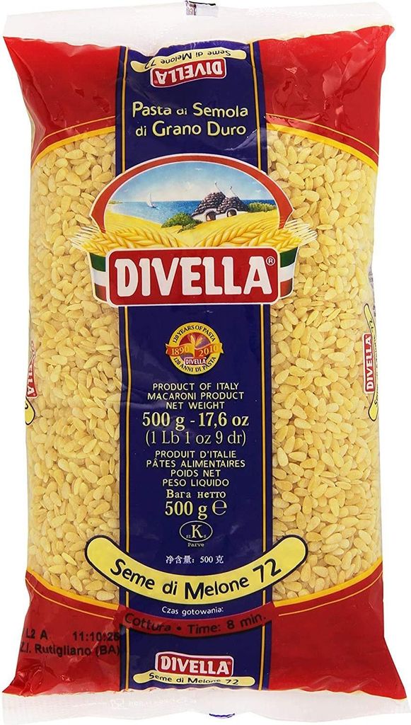 10x Pasta Divella 100% Italienisch N°72 Seme di Melone 500g
