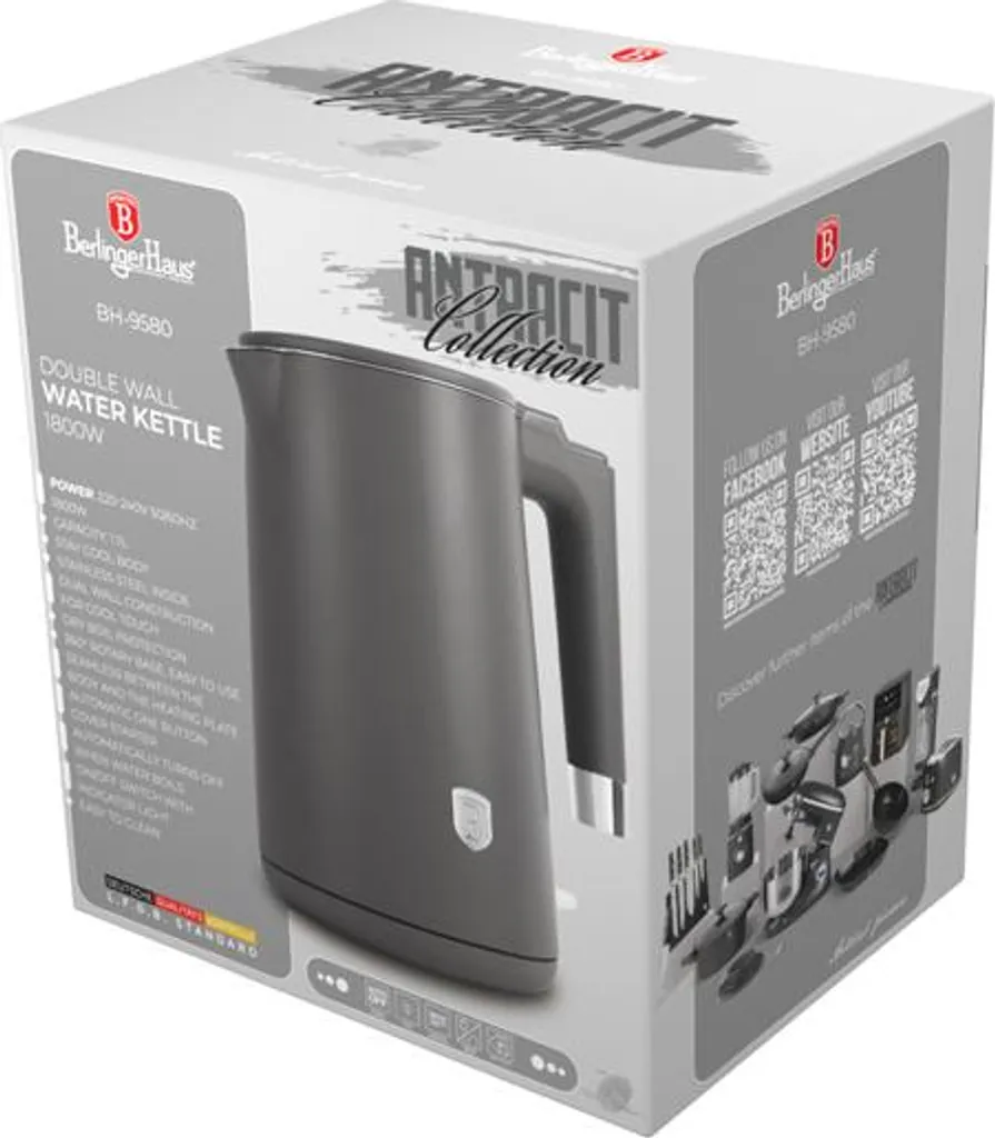 Berlinger Haus Bollitore 1.7L Antracite Opaco - Eleganza e Potenza - 4