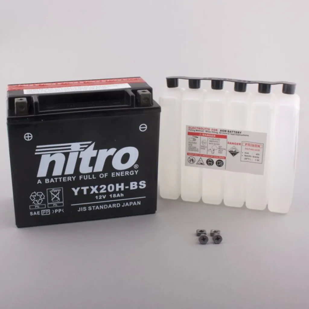 Batterie Nitro YTX20H-BS idéale pour l'hivernage et les longs trajets moto