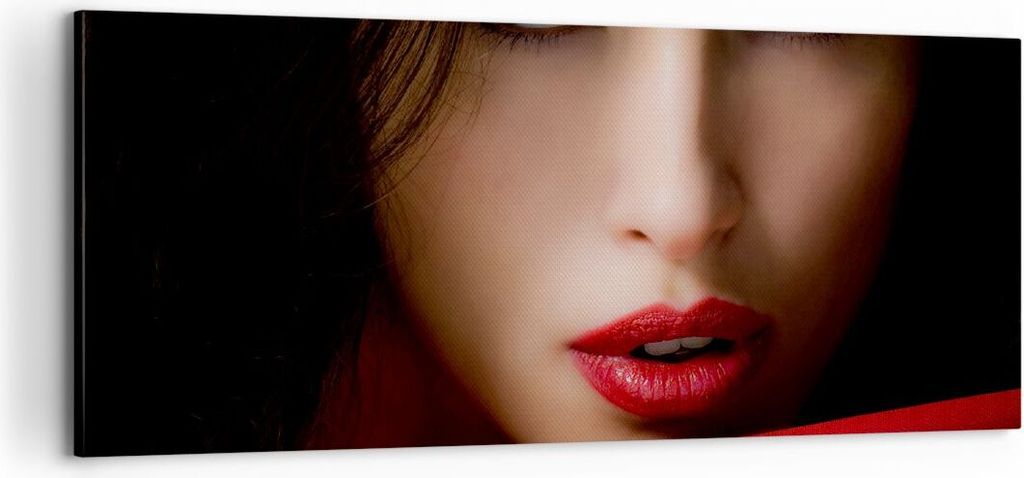 Bild auf Leinwand - Leinwandbild - Schönheit brünette eleganc mädchen - 100x40cm - Wand Bild - Wanddeko - Leinwanddruck - Bilder - Kunstdruck - ...