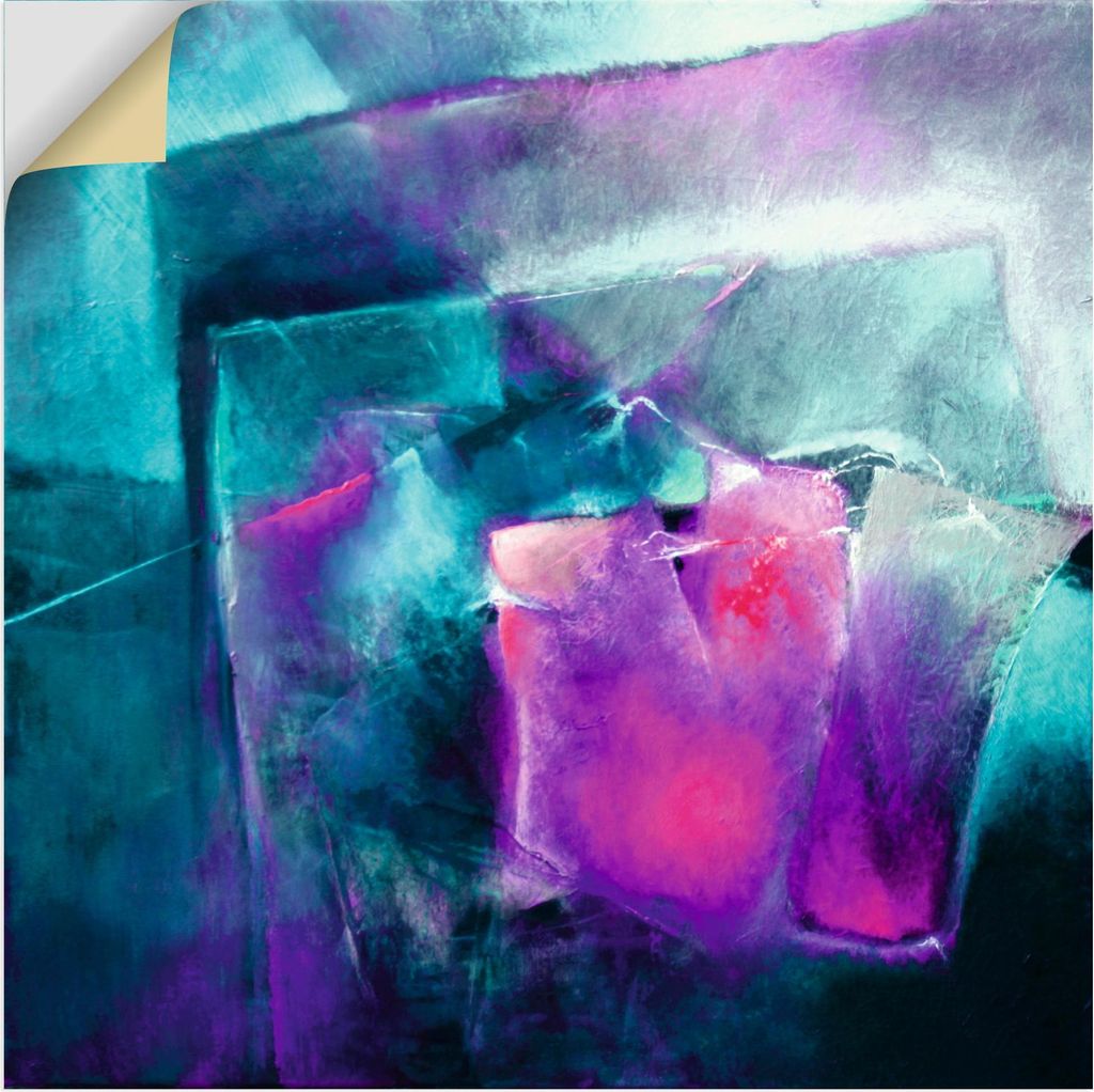 ARTland Wandbild, selbstklebend Türkis und Magenta II Größe: 30x30 cm