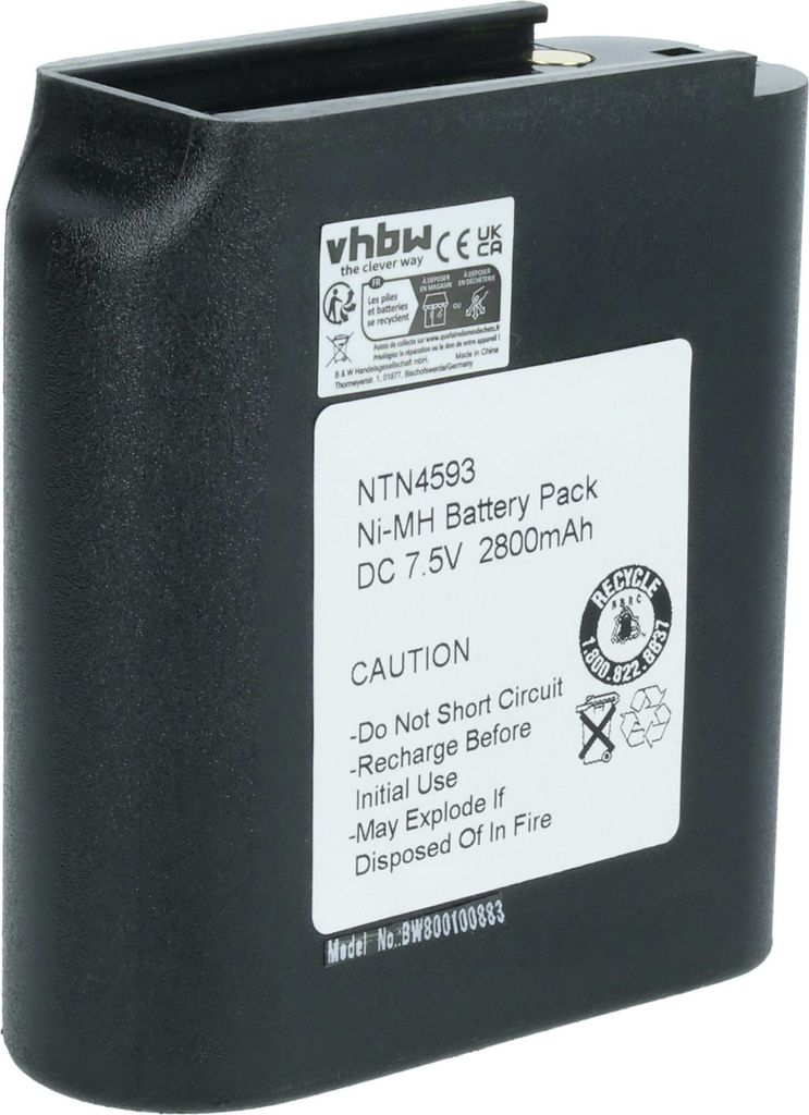 vhbw Akku kompatibel mit Motorola Saber II R, III, I R, I, II Funkgerät, Walkie Talkie (2700 mAh, 7,5 V, NiMH)