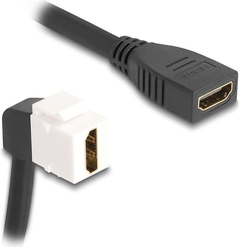 DELOCK Keystone Kabel HDMI Bu/Bu 90°gewinkelt 8K 60Hz 20cm