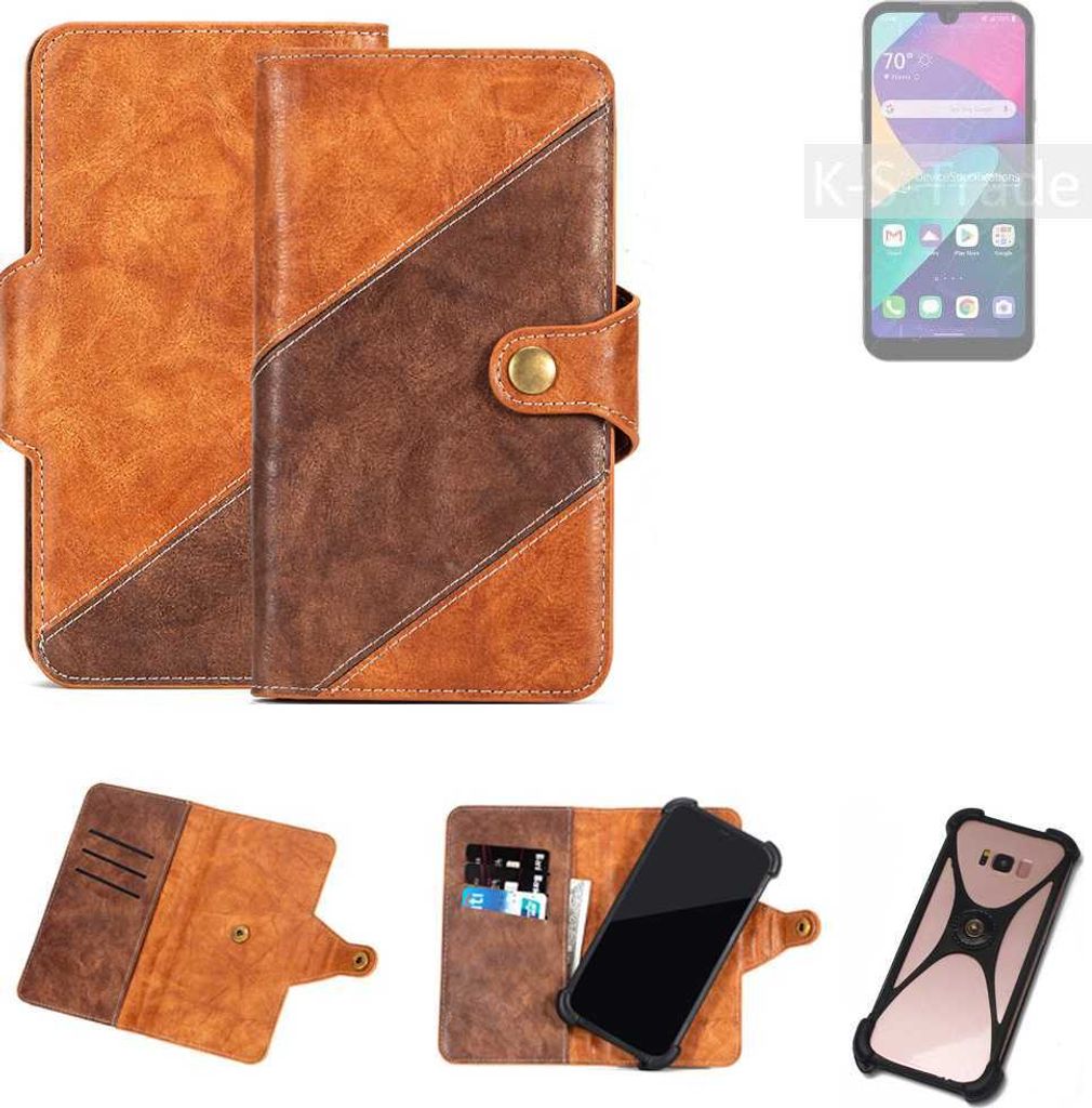 K-S-Trade Handyhülle Schutzhülle Bookstyle Case Wallet-Case kompatibel mit LG Electronics Phoenix 5 Cover Klapphülle Kantenschutz Smartphone