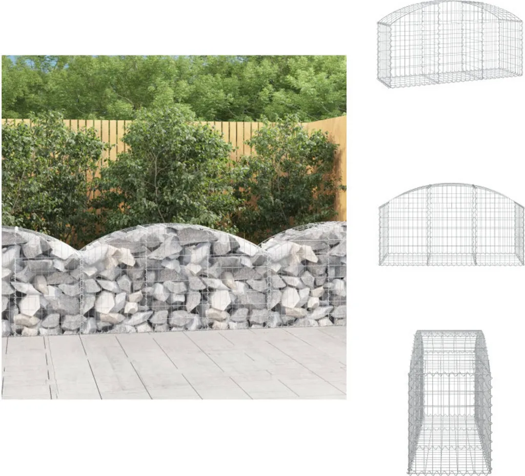 Gabion arc 150x50x80 cm pour bordure de jardin et aménagement paysager