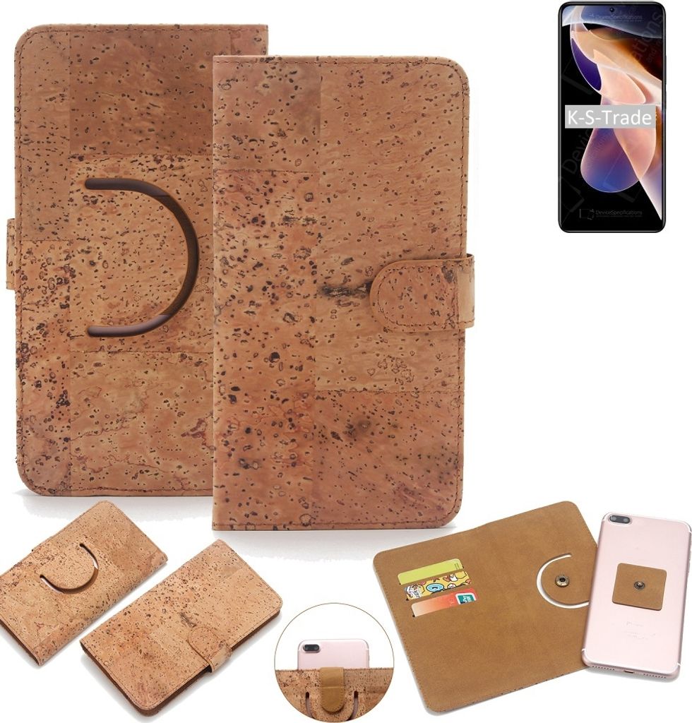 K-S-Trade Handy Hülle Schutz Hülle kompatibel mit Xiaomi Redmi Note 11 Pro Handyhülle Schutzhülle Korkhülle Kork-Hülle 1x