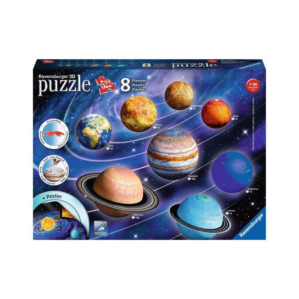 Ravensburger 3D-Puzzle Planetensystem, 522 Teile