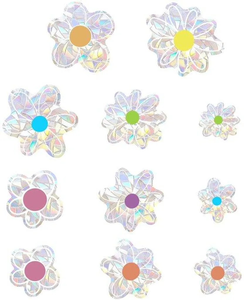 Protection Fenêtre Anti-collision Oiseaux 4 Feuilles Stickers Marguerites