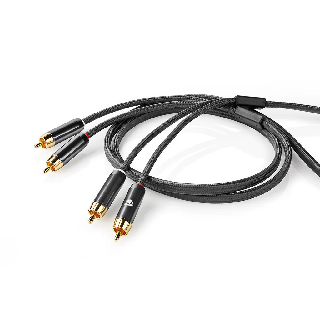 Câble RCA Stéréo Mâle Mâle 1m - Cordon Audio Double Blindé Haute Fidélité - 4