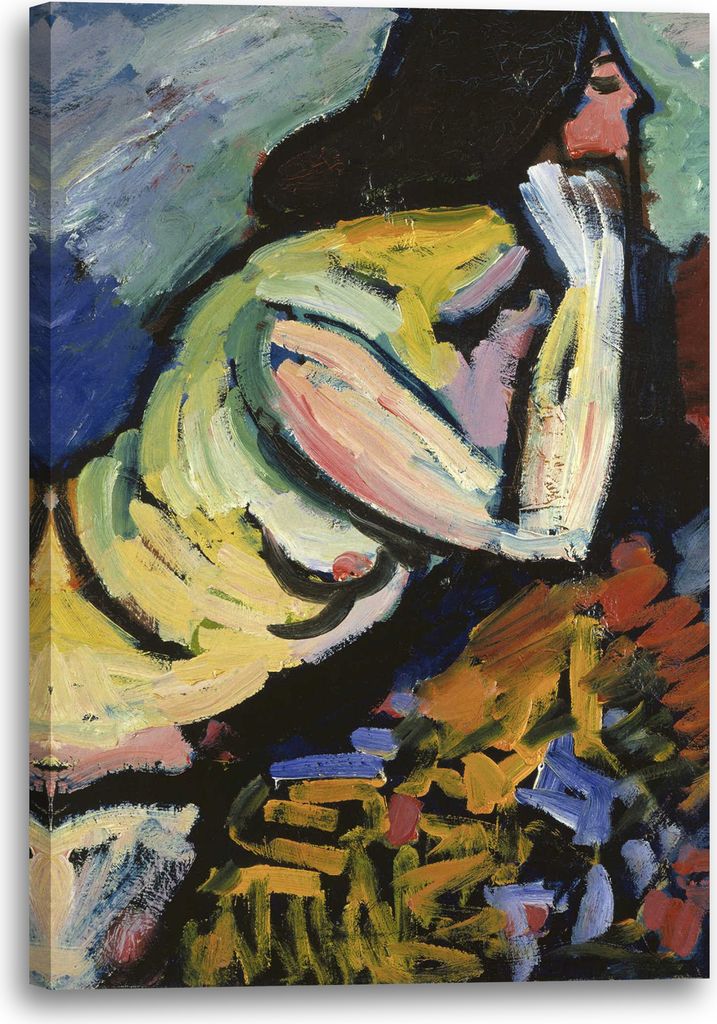 Leinwandbild (40x60cm): Alexej von Jawlensky - Nackte Frau, echter Holz-Keilrahmen inkl. Aufhänger, handgefertigt in Deutschland