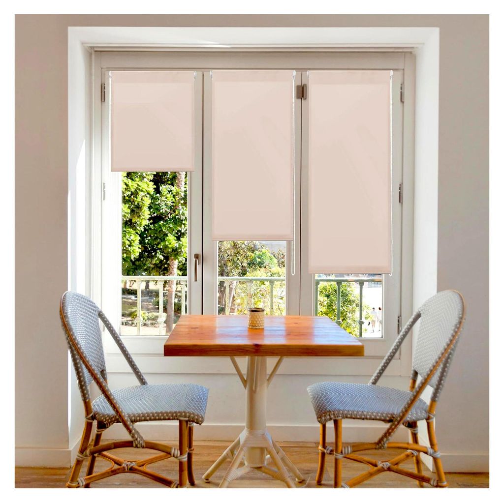 Aure | Lichtdurchlässige Rollos für Fenster und Türen ohne Bohren mit Klemmträger - Hellbraun, 140 x 180 cm (BxH) | Stoffgröße 137 x 175 cm |...