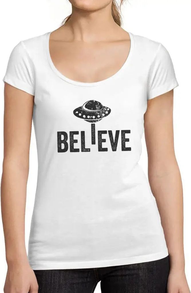 Damen Grafik T-Shirt Glaube ufo alien lustig – Believe Ufo Alien Funny – Öko-Verantwortlich Vintage Jahrgang Kurzarm Lustige Druck Geburtstag ...