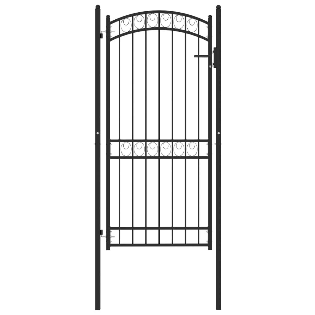 vidaXL Portail de clôture avec pointe bombée acier 100x200 Image du produit 