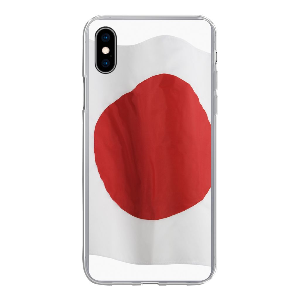 MuchoWow Handyhülle Schutzhülle Hülle für iPhone Xs Die Flagge von Japan auf weißem Hintergrund Silikon Softcase Handy Hülle - Handytasche