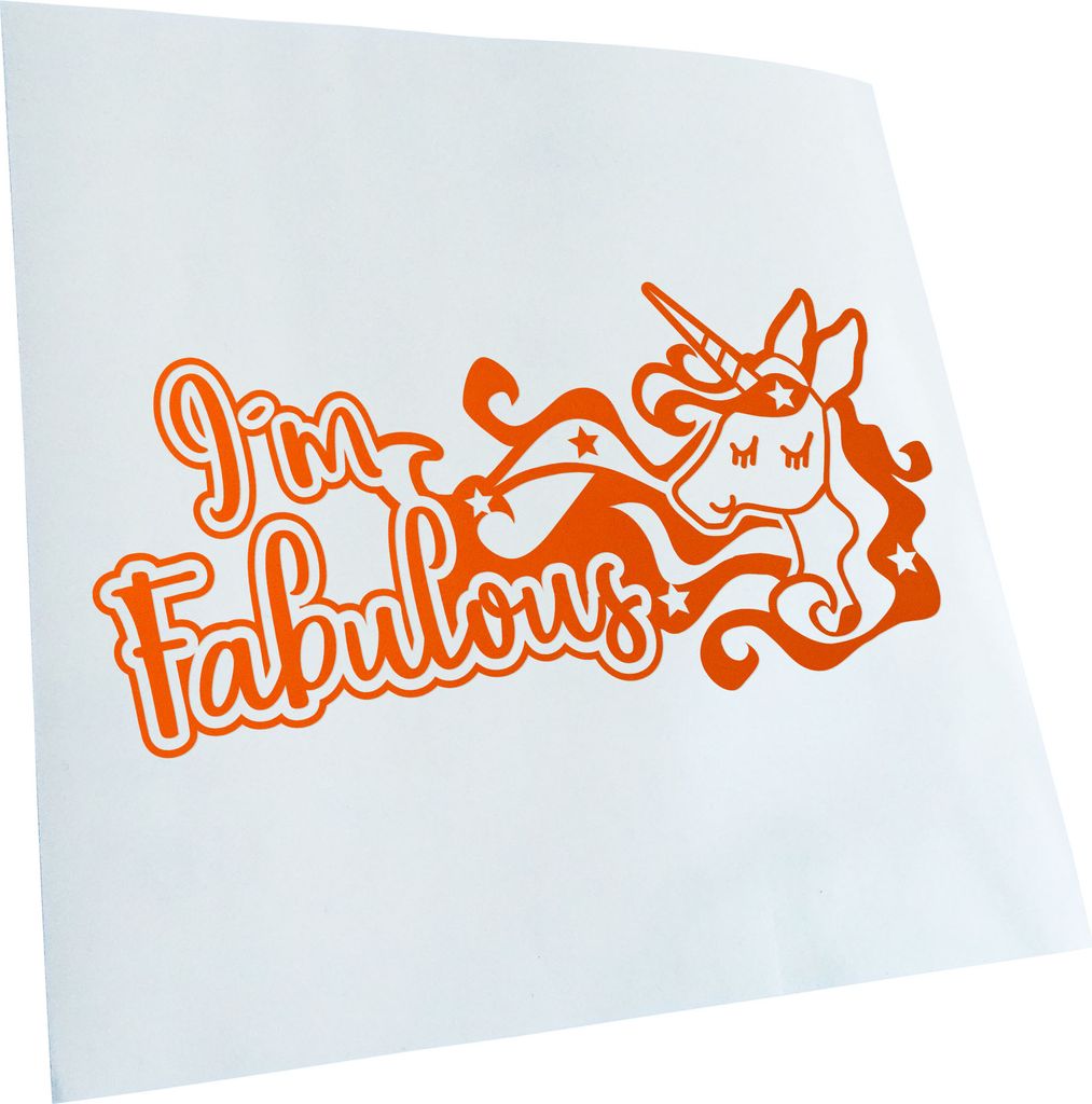 Kiwistar - Autoaufkleber - I'm Fabulous Einhorn Heckscheibe - Aufkleber für Auto Kfz Fahrrad, LKW, Truck Mofa