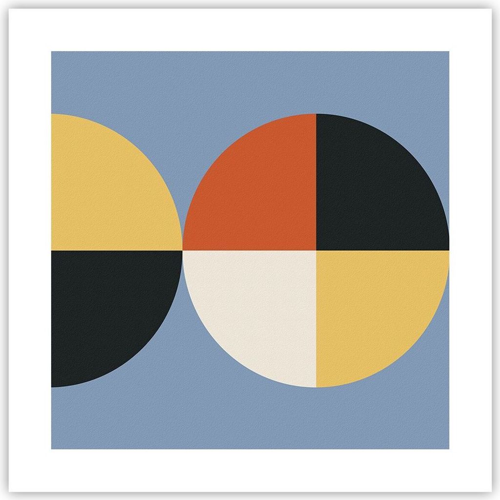 Poster - Poster ohne Rahmen - Stück Geometrisch Rad - 40x40 cm - Wand Bild - Wanddeko - Wandbilder - Kunstposter - Wandposter - Bilder - Kunstdruc...