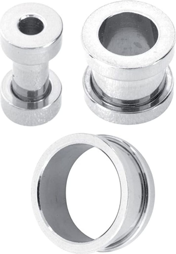 Ohr Flesh Tunnel Piercing Uni Stahl Silberfarbe 316 L Fit Screw on - 1355 - 5mm