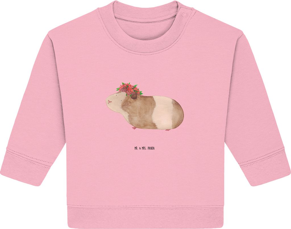 Mr. & Mrs. Panda Organic Baby Pullover Meerschweinchen Weisheit 6. - 12. Monat - Baumwolle Pink - Geschenk, Bullover, Spruch, Lustige Sprüche, Mot...