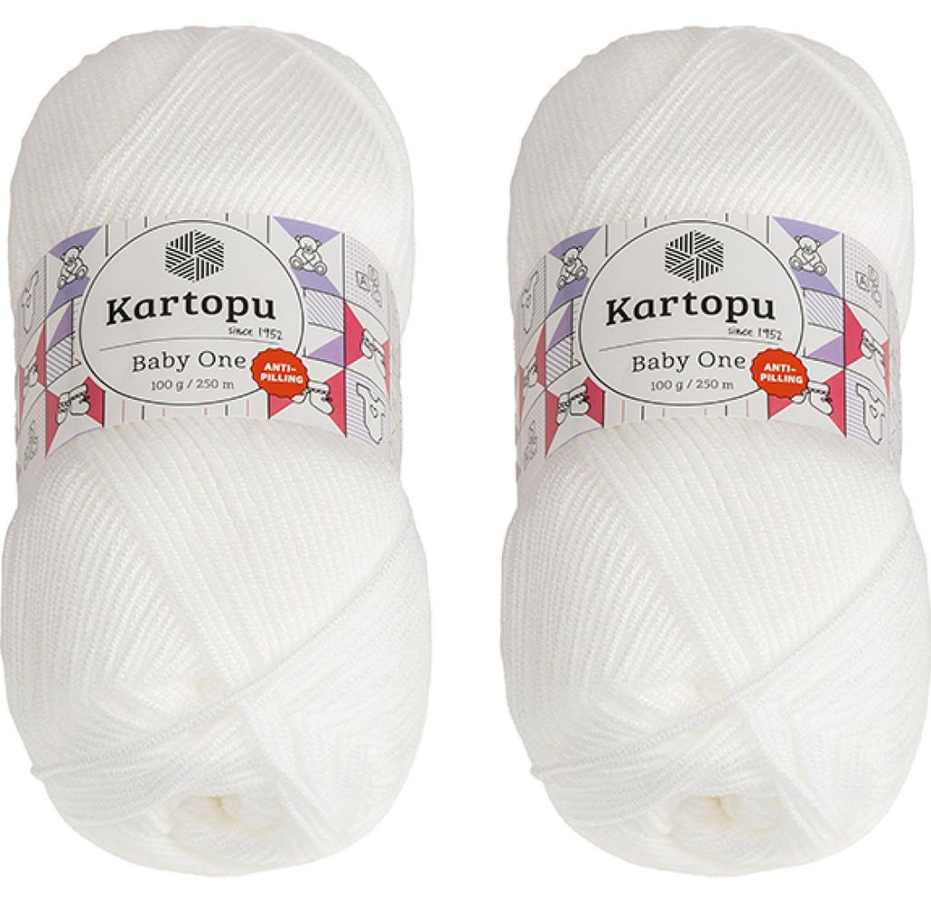 SET 2ks - Příze BABY ONE - 100 g, 250 m - Bílá Obrázek produktu 