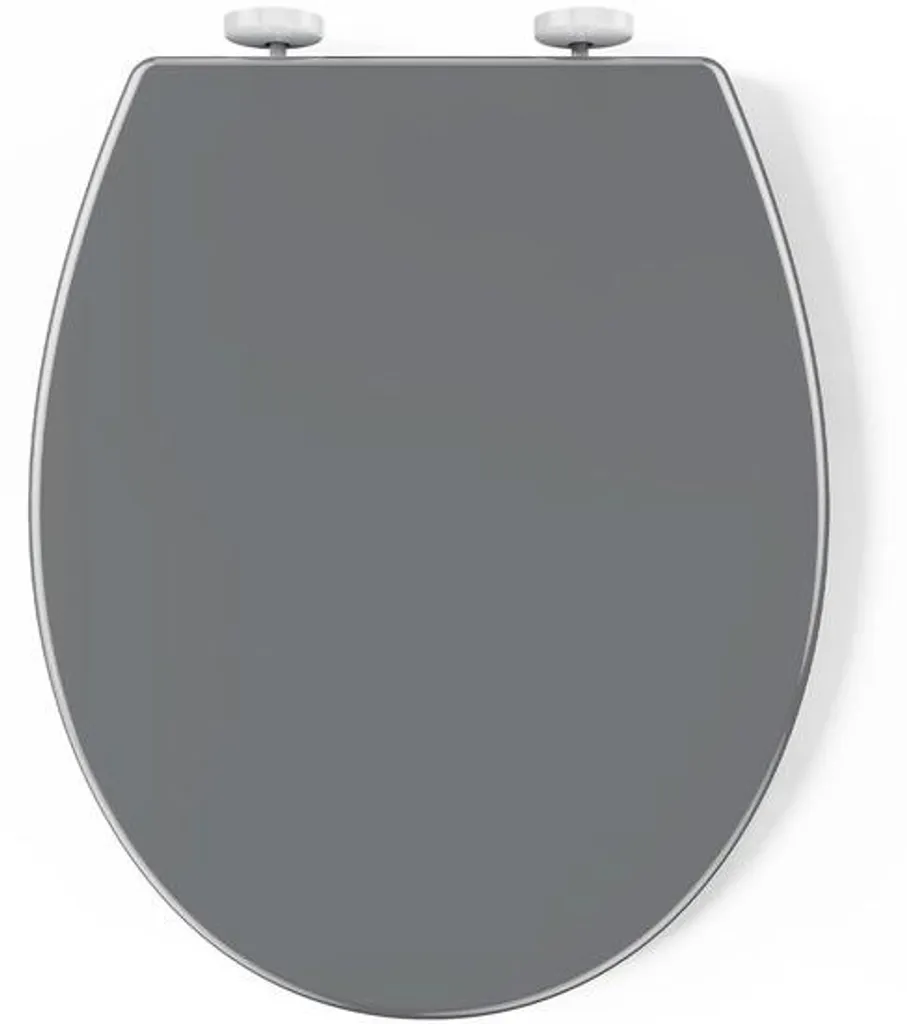 Abattant WC blanc universel en plastique avec frein de chute silencieux