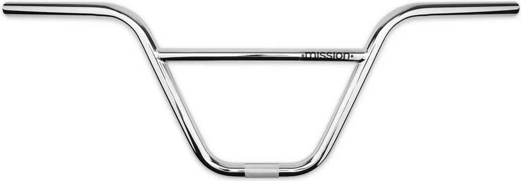 Guidon Mission Command 241 mm Rise Argent 22,2 mm pour Vélo BMX