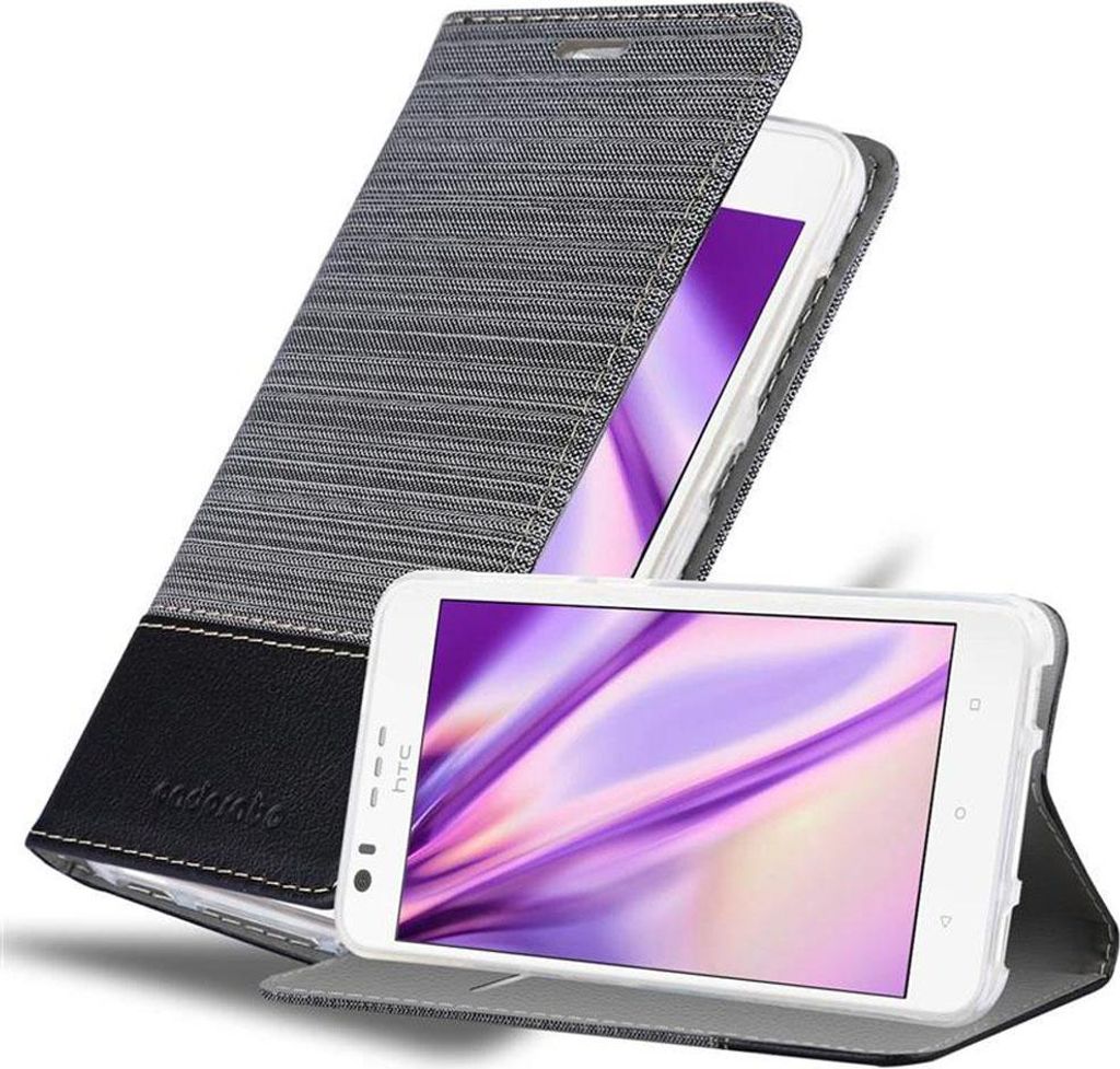 Cadorabo Hülle für HTC Desire 10 LIFESTYLE / Desire 825 Schutzhülle in Grau Handy Hülle Etui Book Case Cover