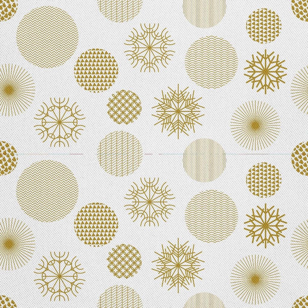 OUTDOOR DEKOSTOFFE OXFORD - Motiv gemusterte goldene Kreise