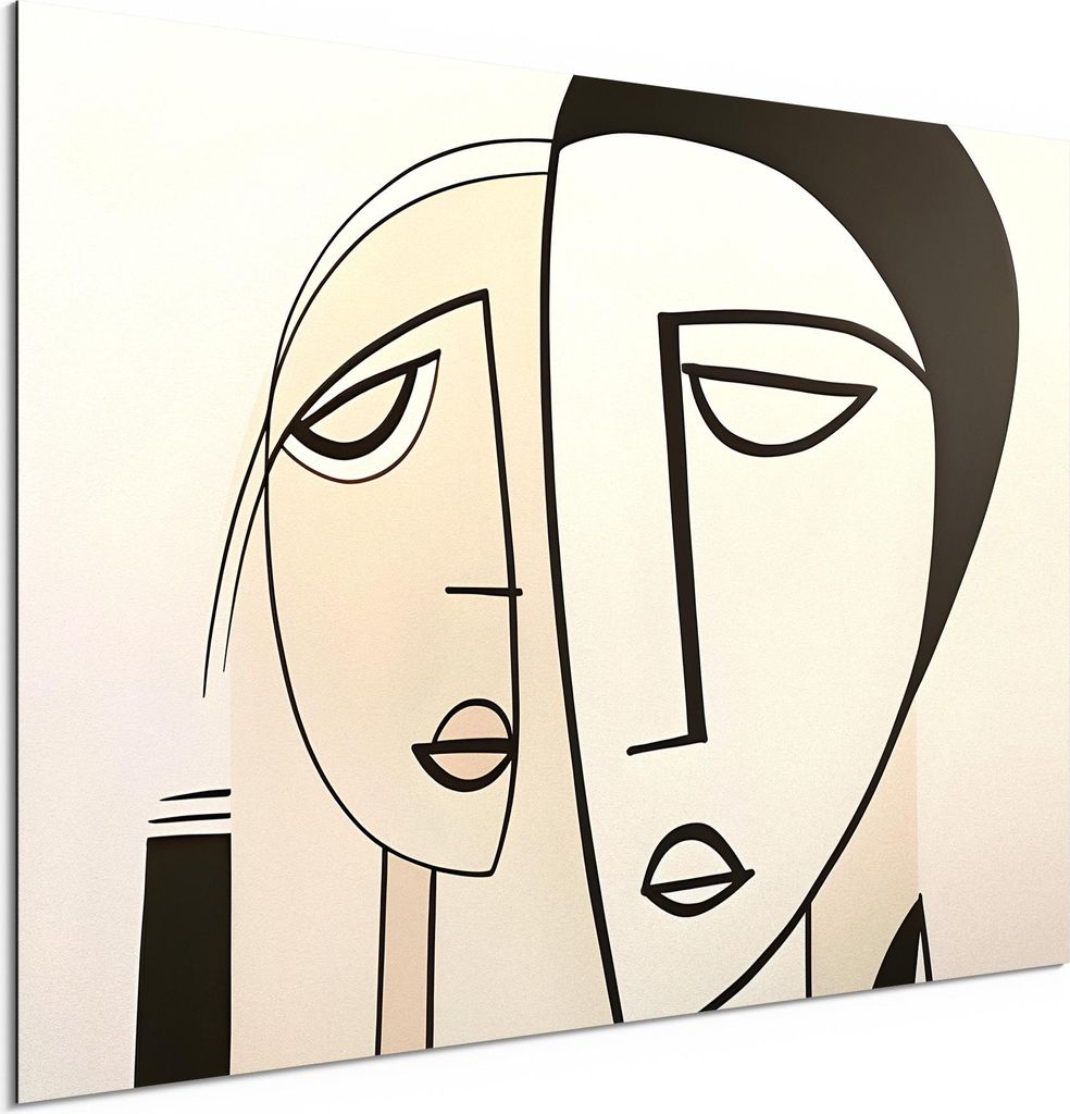 DEQORI Alu-Dibond Bild Weiß 60x40 cm 'Eins im Blick' Wandbild Metall dünn Design