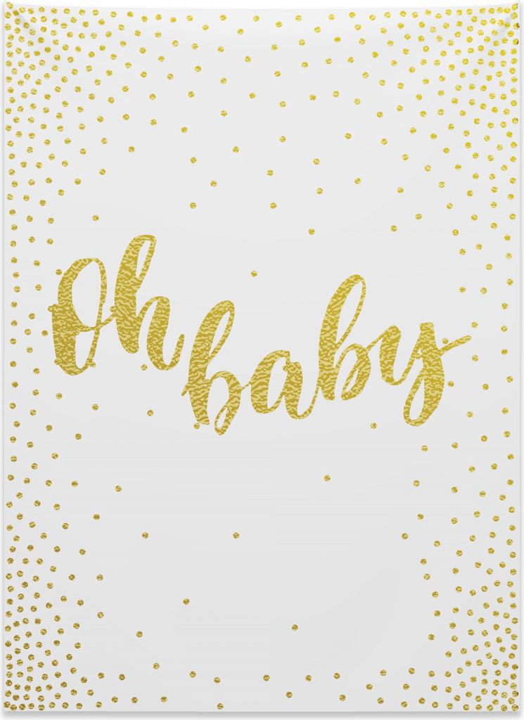 Abakuhaus Oh Baby Wandteppich, Sparsed Dot Figuren aus Weiches Mikrofaser Stoff Kein Verblassen Klare Farben Waschbar, 110 x 150 cm, Braun Gelb und...