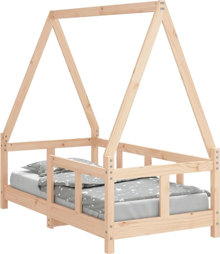 vidaXL Detská postieľka 70x140 cm z masívneho borovicového Obrázok produktu 