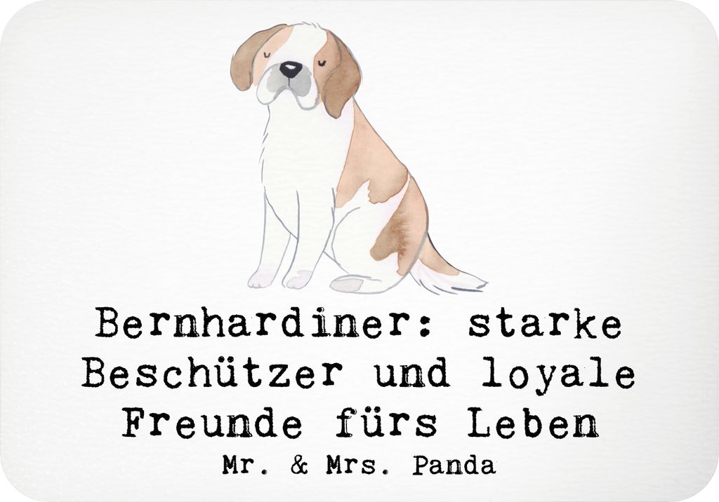 Mr. & Mrs. Panda magnet Bernhardiner Treue - Weiß - Geschenk, Rettungshund, haftmagnet, Notizhalter, Hunderassen Eigenschaften, Kühlschrankmagnet...