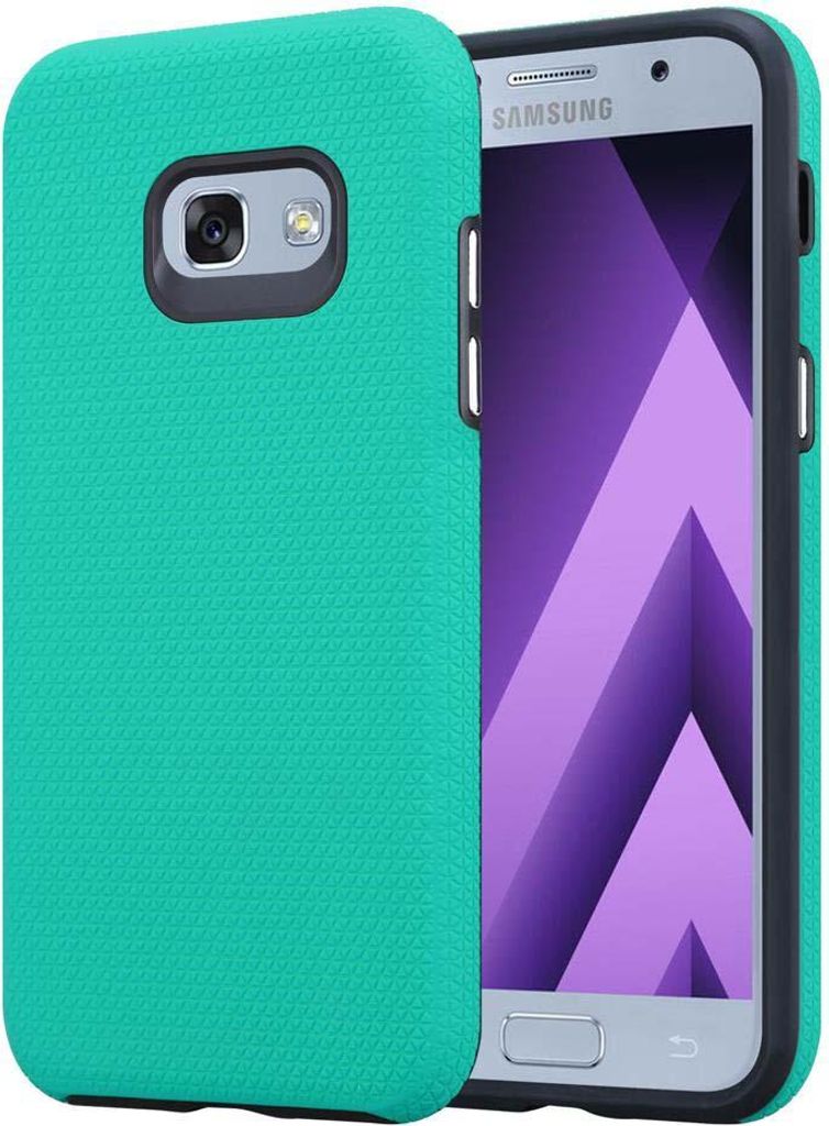 Cadorabo Schutzhülle für Samsung Galaxy A3 2017 Hülle in Türkis Outdoor Etui Hybrid Handyhülle extra Grip Anti Rutsch