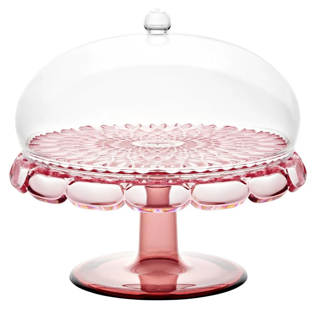 Plat à Gâteaux Design Guzzini VANITY Rose Flamingo avec Capot de Luxe