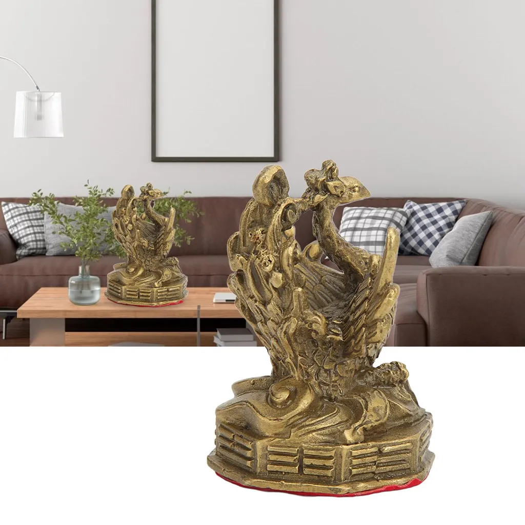 Statue de phénix en laiton haute dureté, figurine déco de collection 25cm - 11
