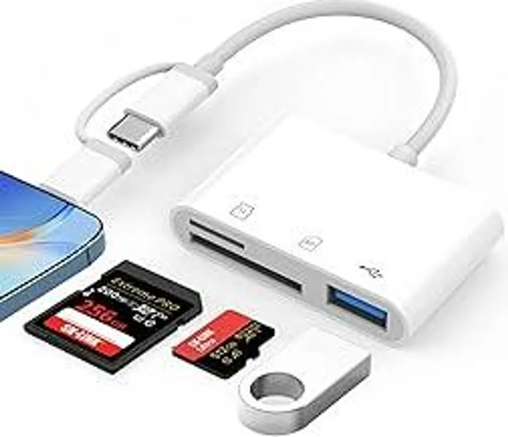 Lettore di schede SD USB C 4 in 1, adattatore OTG da micro SD a tipo C con slot SD MicroSD Type-C USB 4, lettore di schede di memoria compatibile con iPhone