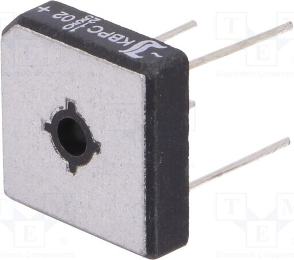 1x Einphasen Brückengleichrichter If: 10/15/25A Urmax: 200V THT KBPC10/15/2502WP