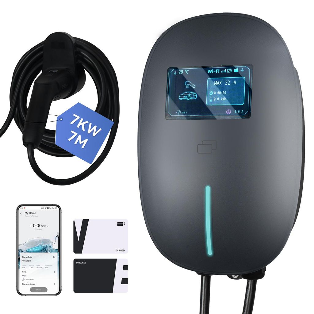 Station de recharge murale Puluomis, 7 kW, câble de charge Image du produit 