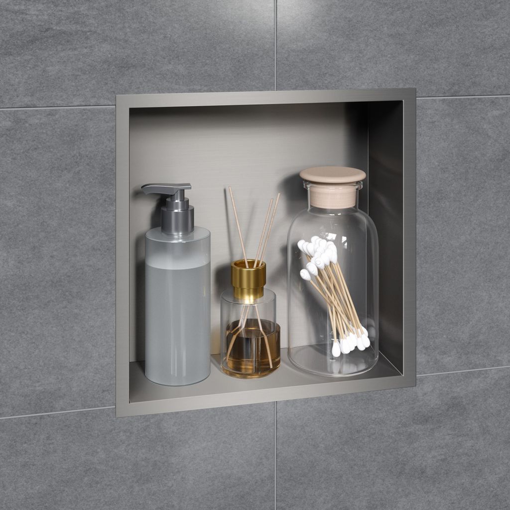 VILSTEIN Duschnische 30x30 cm | Aufputz | Wandnische Silber Produktbild 