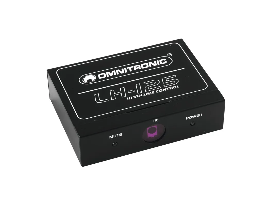 Régulateur de Volume Stéréo Omnitronic LH-125 IR pour Systèmes Hi-Fi RCA