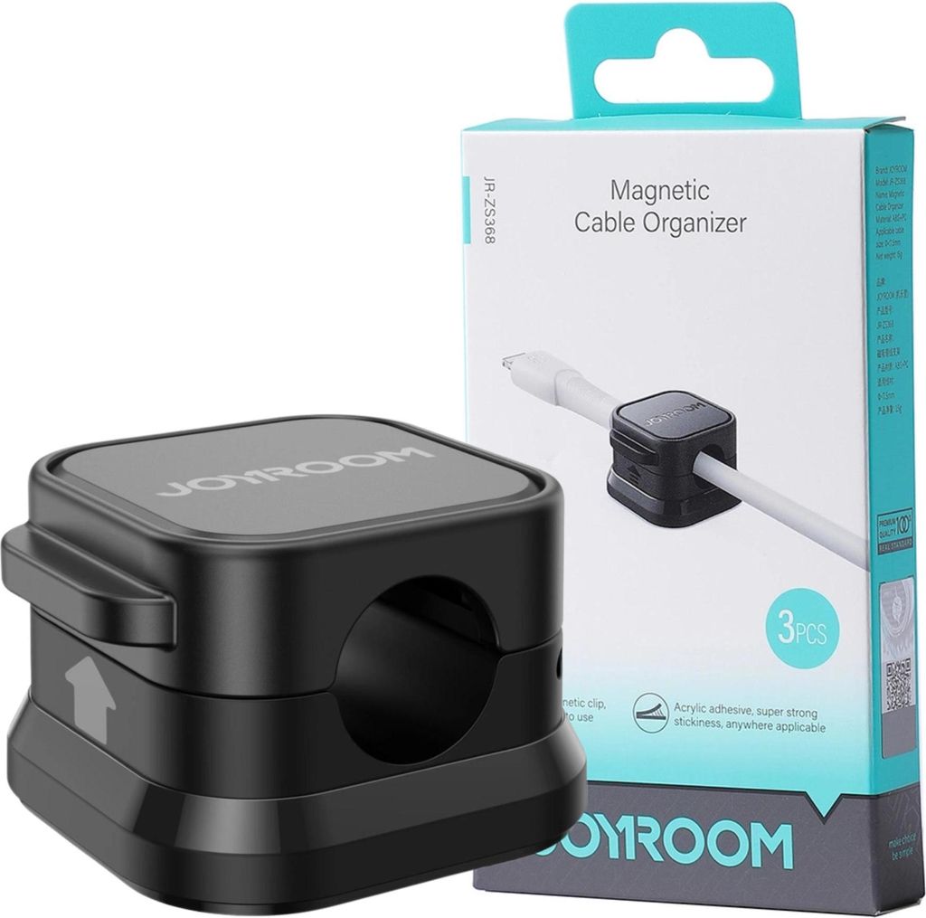 Joyroom Range-câbles Jr-Zs368 Magnétique - Noir (3 pcs.) Image du produit 