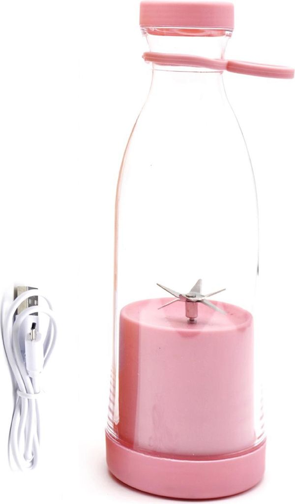 Elektrischer Entsafterbecher, 380 ml, wiederaufladbarer Smoothie-Maker mit 6 Klingen, BPA-freie Reiseflasche für Eis, Obst und Gemüse, tragbarer ...