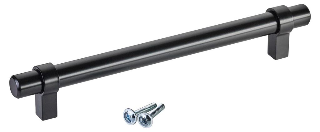 SOTECH Möbelgriff G20 Ø 14 mm Schrankgriff – Bohrabstand 192 mm, Schwarz matt (10 Stück)