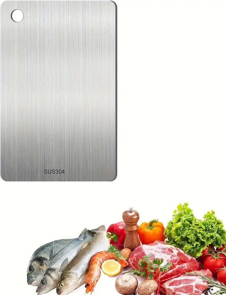 BPA-freies Edelstahl Schneidebrett, 30 x 20 cm Produktbild 