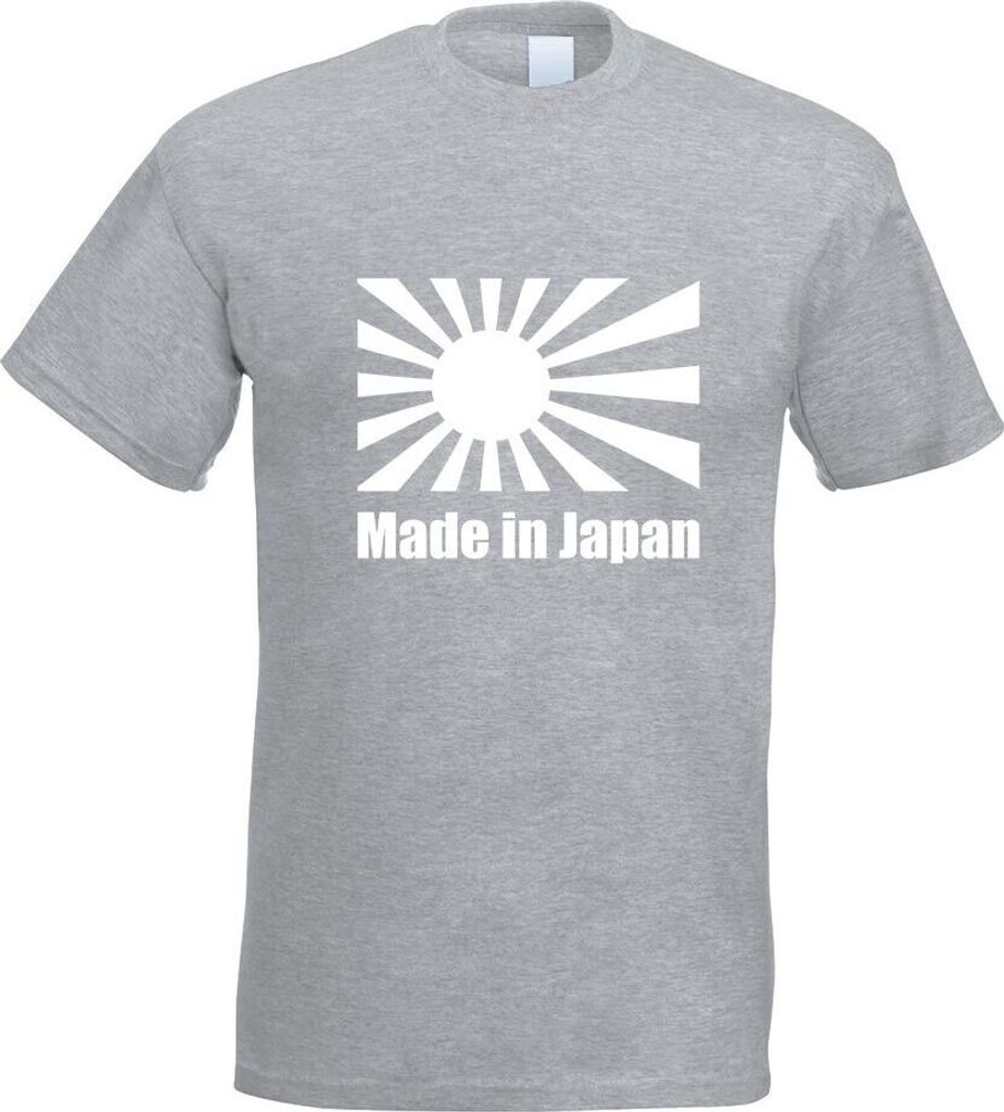 Kiwistar - T-Shirt - Graumeliert - Japan - Flagge Motiv Bedruckt Funshirt Design Print - mit Motiv Bedruckt - Funshirt Design - Sport - Freizeit -...
