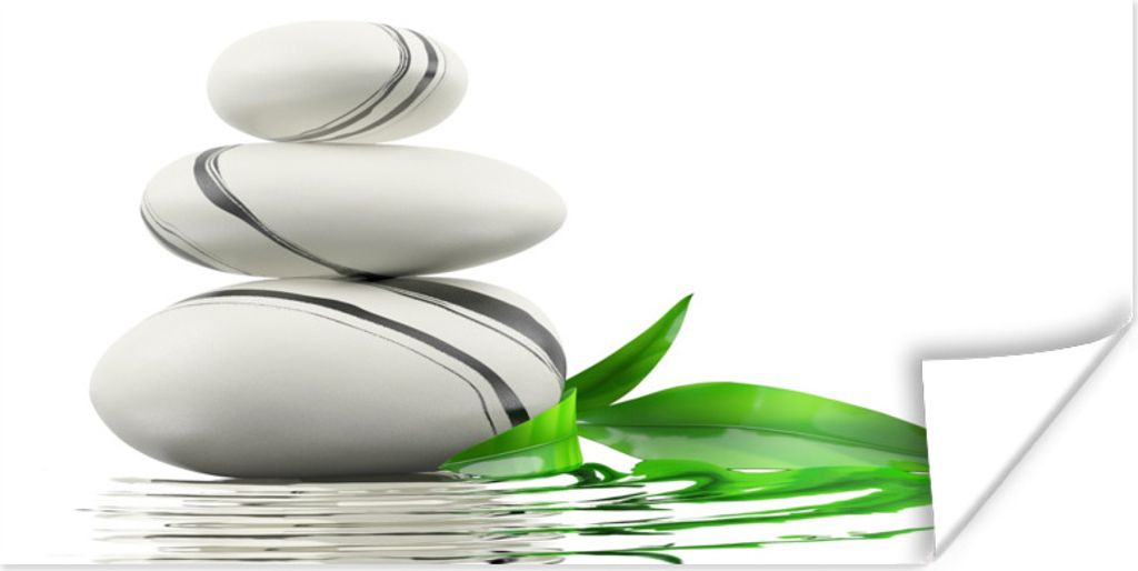 MuchoWow Poster Zen-Steine im Wasser 120x60 cm - Bild