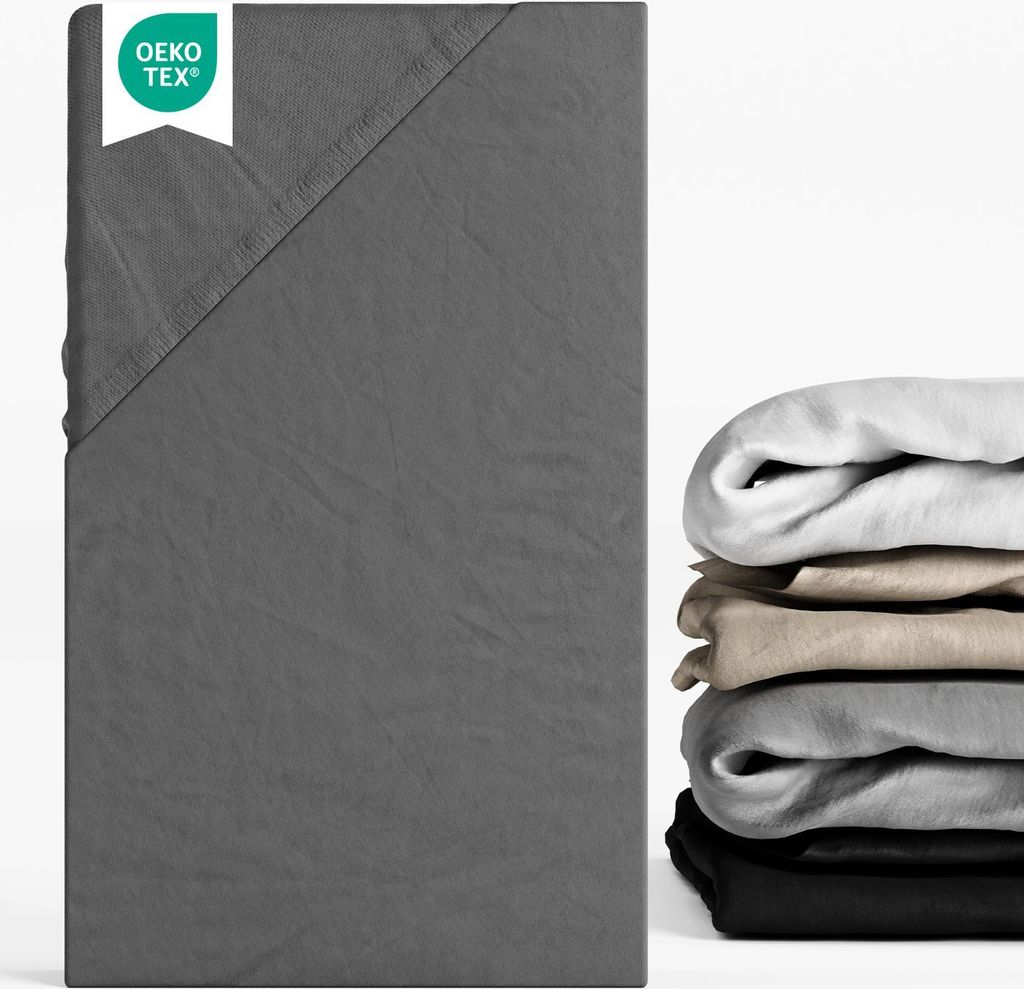 Spannbettlaken 120x120 cm Jersey anthrazit